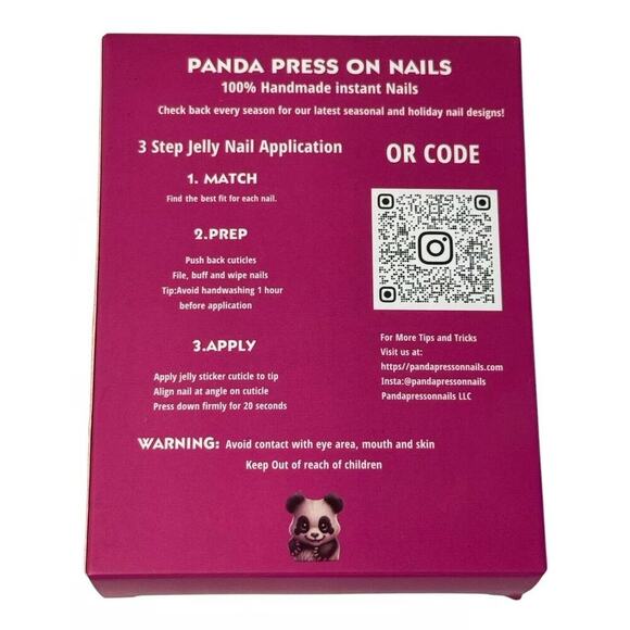 PANDA PRESS ON NAILS Wicked Green Jade Gems Rhinestones Bows Pearls Full Set - Picture 5 of 5